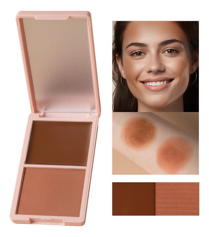 Pink Two-color High Pigment Powder and Cream Blush Palette