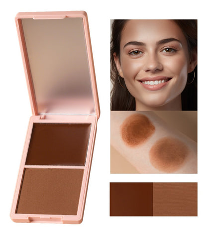 Pink Two-color High Pigment Powder and Cream Blush Palette