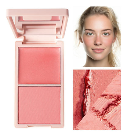 Pink Two-color High Pigment Powder and Cream Blush Palette