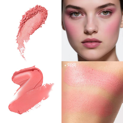 Pink Two-color High Pigment Powder and Cream Blush Palette