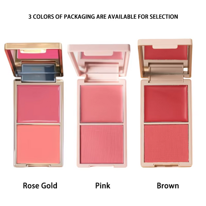 Pink Two-color High Pigment Powder and Cream Blush Palette